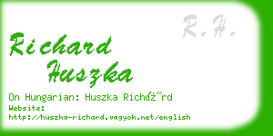 richard huszka business card